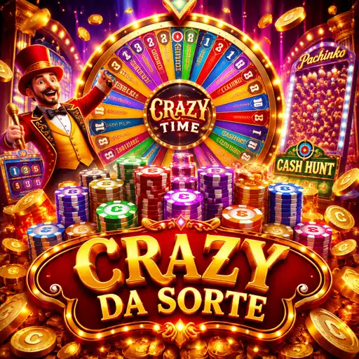 roda gigante do game show Crazy Time em estúdio de cassino ao vivo