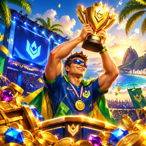 Time de Valorant comemorando round vencido em palco de campeonato
